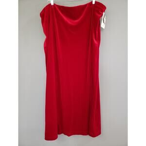 NEW Vintage RED Crushed Velvet Skirt Swing Holiday Christmas Solid PLUS SIZE 3X